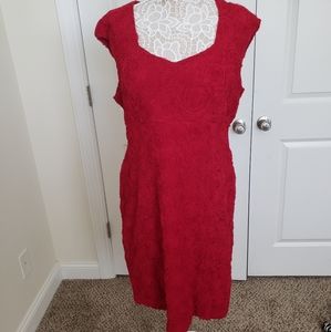 Gorgeous 3D red rosebud cocktail dress